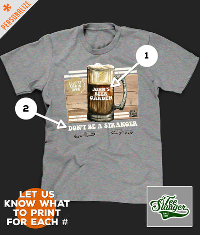 Personalized Beer Drinking Shirt printing options