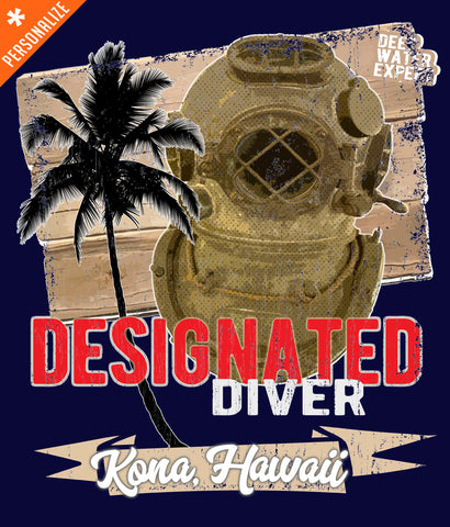 Designated Diver T-shirt Customized design closeup