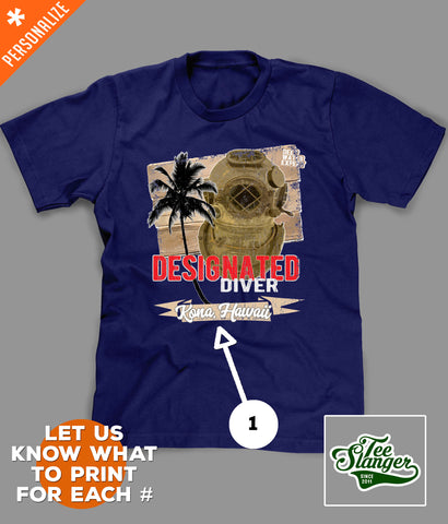 Designated Diver T-shirt Customization options
