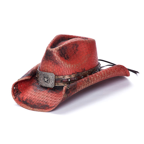 red cowboy hat isolated
