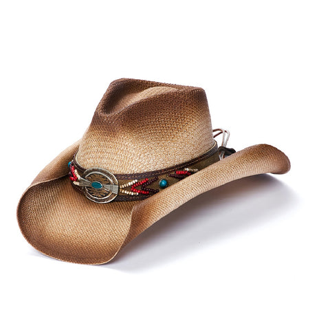 isolated cowboy hat with beads