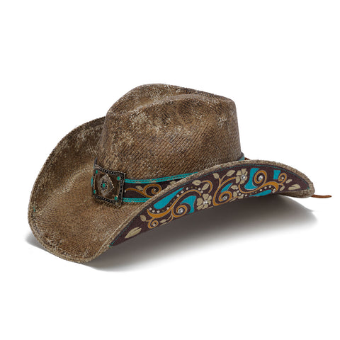 Rustic cowboy hat with turquoise