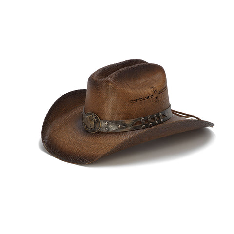 Cowgirl hat with horse on buckle