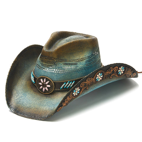 Beautiful cowboy hat with floral design