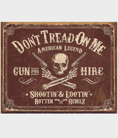 Gun for HIre pro second amendment tin sign