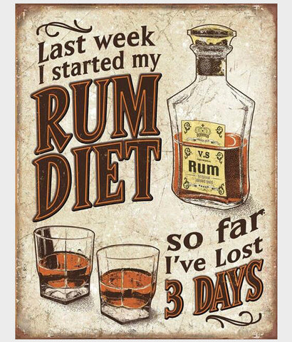 Rum Diet funny tin sign