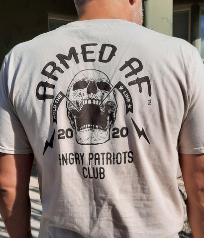 Angry Patriot Club tee shirt on model