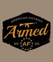 Armed AF patriotic t-shirt closeup