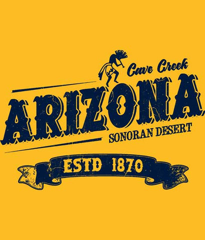 Cave Creek Arizona t-shirt design closeup