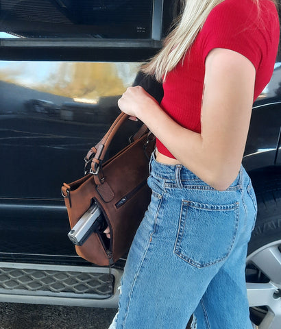 conceal carry purse on model