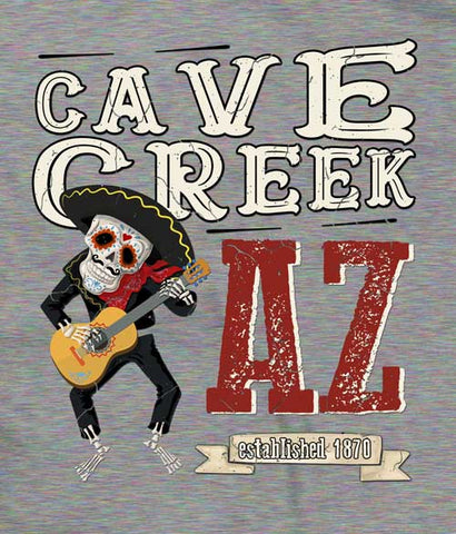 Cave Creek Arizona mariachi t-shirt design closeup