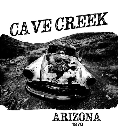 Cave Creek Arizona ladies tank top design closeup