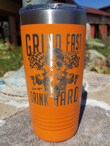 Grind fast drink hard coffee mug Dia de los muertos