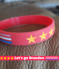 Let's go Brandon bracelet on display