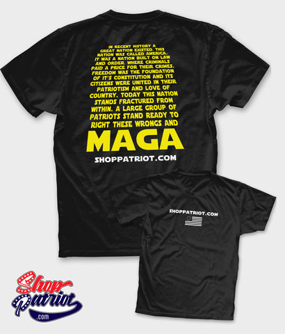 Shoppatriot.com charity tee shirts front and back