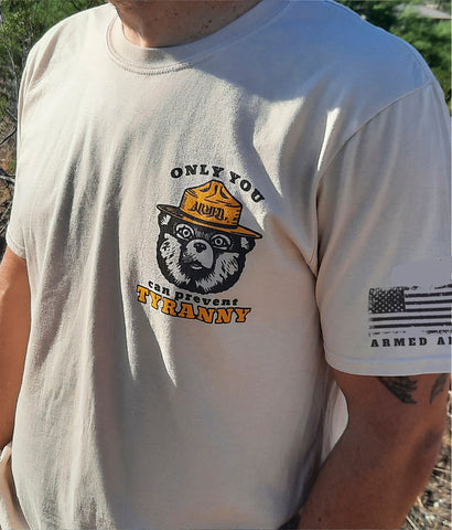Smokey bear patriot t-shirt on model