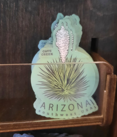 Cave Creek Arizona Yucca sticker on display in store