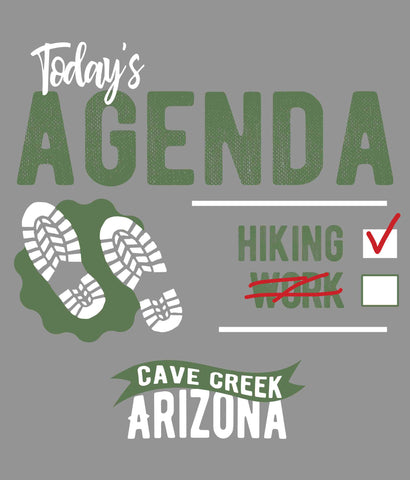 Cave Creek Arizona Hiking Shirt design closeup