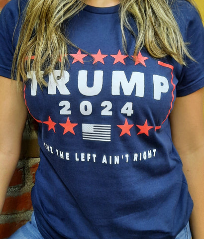 Trump 2024 rally shirt on model