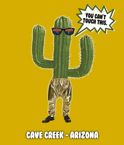 Arizona Saguaro t-shirt design closeup - you cant touch this