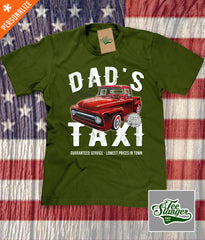Custom Dad's Taxi Shirt in army green