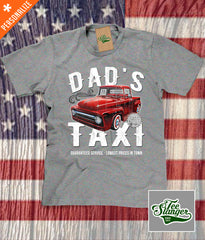 Custom Dad's Taxi Shirt in heather grey