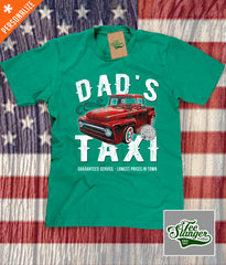 Custom Dad's Taxi Shirt in kelly green