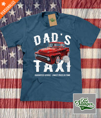 Custom Dad's Taxi Shirt in steel blue