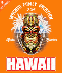 Hawaii Vacation Shirt design in sunsetter orange