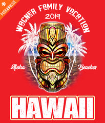 Hawaii Vacation Shirt in radiant red