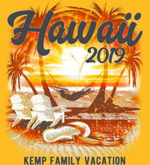 Hawaii Vacation Shirt Personalized gold closeup