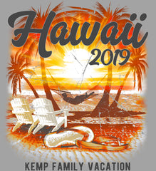 Hawaii Vacation Shirt Personalized in silver