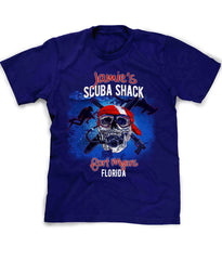 Custom Scuba t-shirt in navy blue