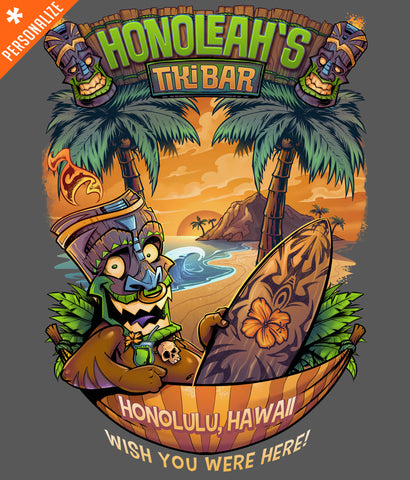 Hawaiian Tiki Custom T-shirt design closeup