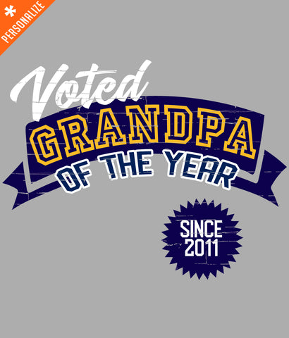 GRANDPA OF THE YEAR PERSONALIZED T-SHIRT DESIGN
