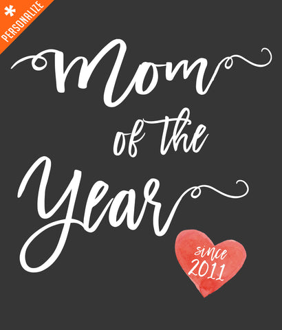 Mom of the Year Personalized t-shirt design closeup 