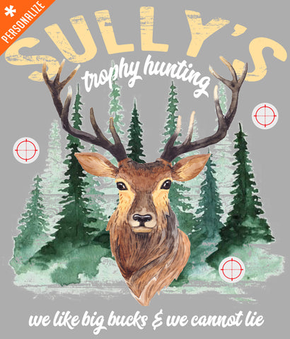 Personalized Deer Hunting T-shirt design closeup 