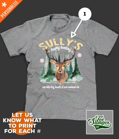 Personalized Deer Hunting T-shirt customization options