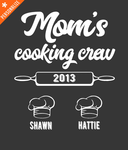 Mom's Cooking Buddies Personalized T-shirt design closeup