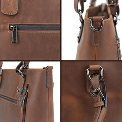 multi shot view of leather conceal carry purse