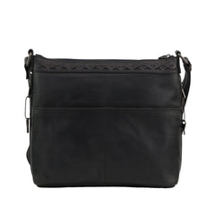 handgun satchel in black leather
