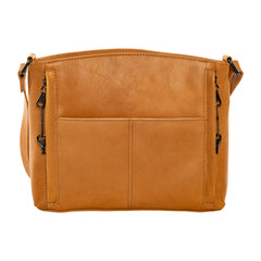 Conceal carry purse in light caramel leather
