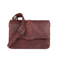 exterior of leather hand gun tote