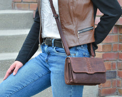 Jolene leather conceal carry gun tote