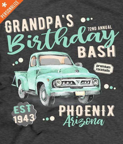 Grandpa Birthday shirt design closeup - personalized