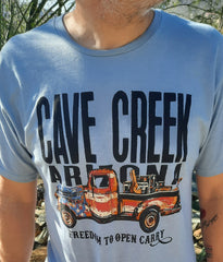 second amendment Cave Creek arizona t-shirt on model