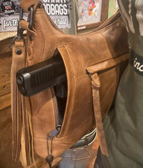 conceal carry pass through gun pocket shown in use
