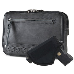 holster shown on leather conceal carry pack