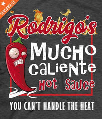 Custom hot sauce t-shirt design closeup